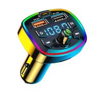 Car Wireless Transmitter | LED Display Adapter,2-Port Fast Charging FM Radio Adapter | for Auto Music Phone PC Road Trip Hands-Free Calling