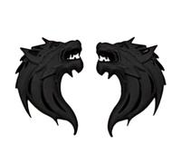 Car Wolf Badges Metal 3D Wolf Head Emblem Motorcycles Mark Decal Black 1Pair