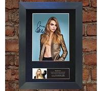 CARA DELEVINGNE Signed Autograph Mounted Photo 532 Reproduction PRINT A4 Very Rare (297 x 210mm) # (Mount & Print (Not Framed))
