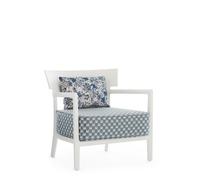 CARA MAT Liberty Obi Check Outdoor Armchair White/ Blue