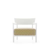 CARA MAT Liberty Obi Check Outdoor Armchair White/ Yellow