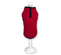 Cara Mia Dogwear Lightweight Button Neck Dog Fleece Vest Shirt Coat (L, Red/Black)