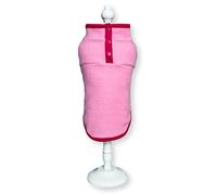 Cara Mia Dogwear Lightweight Button Neck Dog Fleece Vest Shirt Coat (M, Light Pink/Pink)