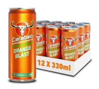 Carabao Energy Drink Orange Blast • 12 x 330ml Cans Case • Low Calorie