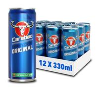 Carabao Energy Drink Original, 12 x 330ml Cans Case, Low Calorie, Lower Sugar, B Vitamins, Taurine, Caffeine with Zero Crash, Vegan Friendly, Gluten Free Drink, Bulk Crates, Multipack