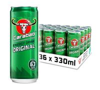 Carabao Energy Drink Original, 36 x 330ml Cans Case, Low Calorie, Lower Sugar, B Vitamins, Taurine, Caffeine with Zero Crash, Vegan Friendly, Gluten Free Drink, Bulk Crates, Multipack