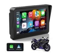 CARabc 5" IPS Touch Screen Portable Apple Carplay Screen for Motorcycle Wireless Apple CarPlay & Android Auto GPS Navigation IPX7 Waterproof Support Siri/Google Assistant (Normal)