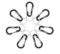 Carabiner 2 Inch / 5cm Flat Gourd Shape Mini Clip Small Locking Keychain Keyring Spring Hook Biner for Keys Other Items for Daily Indoor Outdoor Life Home Hammocks Camping Hiking (Black)