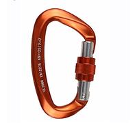 Carabiner, 25KN Mountaineering Caving Rock Climbing Carabiner D Shaped Safety Master Screw Lock Buckle Escalade Equipement(Yellow)