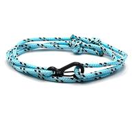 Carabiner Bracelet - Strong Paracord Climbing Rope with Clip - Adjustable Paracord with Black Clasp | Durable Survival Bracelet | Handmade Men's Bracelet (Turquoise)