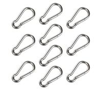 Carabiner Clip,10 pcs Stainless Steel M5 Carabiner Hook Snap Hooks Carabiner Keychain Clips for Outdoor, Camping, Hiking,Fishing