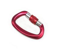 carabiner clip, 25KN Mountaineering Caving Rock Climbing Carabiner D Shaped Safety Master Screw Lock Buckle Escalade Equipement(Red)