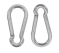 Carabiner Clip 4 Inch Spring Snap Hook Heavy Duty 2pcs 10x100mm for Hammock Punching Bags Swing Chairs Gym Equipment Camping Hiking