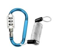 Carabiner Clip and Combination Lock Heavy Duty Combo Lock Carabiner Anti-Theft Carabiner Air Key Chain D Ring Hook