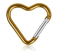 Carabiner Clip, Heart Shaped Buckle Aluminum Alloy Safety Clip Camping Hanging Buckle Water Bottle Chain Clip Climbing Clips Hammock Carabiner for Outdoor Hiking (Yellow)