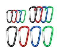 Carabiner Clip Multi Size Pack, Aluminum Carabiner Includes Small 2 Inch Carbineers, Medium 2.3" D Ring Clip, Large 3 Inch Caribiner Heavy Duty for Backpack (Assorted Sizes-Assorted Colors 12pcs)