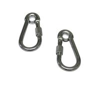 Carabiner Clip Snap Hook Eyelet & Screw Nut 7MM x2 (Zinc Plated Carbine Spring Loaded Karabina)
