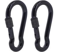Carabiner Clips, 316 Stainless Steel Carabiner Clip, Heavy Duty Carabiner Hooks, Keychain Carabiners, Multi-Purpose Spring Snap Hook Dog Leash, Camping, Swing, Hammock by SEPWIK, 2.7IN / 2PCS / Black