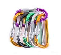 Carabiner Clips, Heavy duty hooks, 4Pcs 8cm/7cm/6cm/5cm Aluminum AlloyD-Ring Key Chain Clip Camping Keyring Snap Hook Outdoor Travel Kit(4pcs Mixed Size)