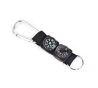Carabiner Compass Keyring - Compass with Metal Carabiner and Thermometer - Mini Guiding Thermometer Keyring Multi-Tool, Practical Hiking and Backpack Accessories Pomrone