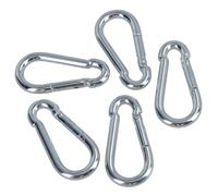 Carabiner Hook Clip Snap Hook Spring Loaded 8mm x 80mm 150kg Capacity 5pc
