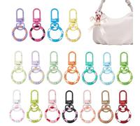 Carabiner Hooks for Key Chains - Craft Key Rings - Candy Coloured Clips for Purses 18 Pieces for Making Chain Pendants and Bracelets