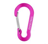 Carabiner Keychain,Aluminum D-ring Locking Carabine D-Shape Lock Snap Backpack Water Bottle Keychain Climbing Gear Accessories EDC Camping Tent Multi Function Tool Multiple Colors Rose Red 1 Pack