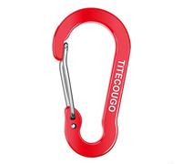 Carabiner Keychain,Aluminum D-ring Locking Carabine D-Shape Lock Snap Backpack Water Bottle Keychain Climbing Gear Accessories EDC Camping Tent Multi Function Tool Multiple Colors Red 1 Pack