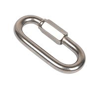 Carabiner, Multifunctional Stainless Steel Screw Lock Quick Links Climbing Gear Carabiner Safety Snap Hook Chain Connecting Ring Buckle(M8)
