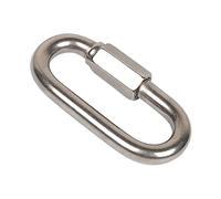 Carabiner, Multifunctional Stainless Steel Screw Lock Quick Links Climbing Gear Carabiner Safety Snap Hook Chain Connecting Ring Buckle(M6)
