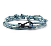 Carabiner Paracord Bracelet - Strong Climbing Rope With Adjustable Black Clasp - Durable Survival Handmade Men's Bracelet (Grey & Blue)