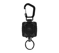Carabiner with Anti-Loss D- Clip, 60 cm Telescopic Buckle, Metal Keyring Carabiner for Camping, Fishing, Hiking or Travel