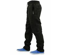 Carabou Fleece Jogging Bottoms Various Leg Lengths 27 29 31 Full Elastic and Drawstring at The Waist. Open at Hem 65% Cotton 35% Polyester (XL xs, Black)