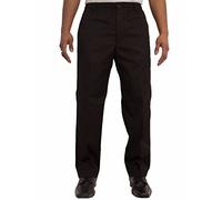 Carabou Mens Elasticated Waist Rugby Trousers Casual/Formal wear Full Elasticated Button up Waist Zip Fly (Black, 58 29)