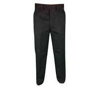 Carabou Mens Fully Thermal Lined Expand a Band Waist Trousers W 32-46 Self Adjusting Sides Warm Winter Brushed Soft Fleece Inner Bottoms Pants Black Navy Grey Flat Front Adjusting Slacks