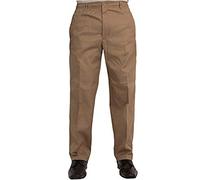 Carabou Mens New Elasticated Waist Work Casual Plain Rugby Trousers Sand W38- L27