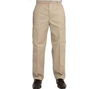 Carabou Mens New Elasticated Waist Work Casual Plain Rugby Trousers Stone W46 - L29