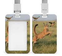 Caracal Badge Holder with Lanyards Retractable Vertical Plastic Id Badge Holder Name Key Card Holders Case for Teacher Nurse Doctor Office Gift for Coworkers