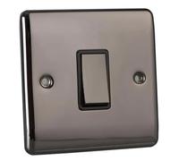 Caradok 1 gang 2 way intermediate switch black nickel, Metal Switch, black Insert