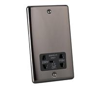 Caradok Shaver socket 115v/230v dual voltage Black Nickel, Black Insert