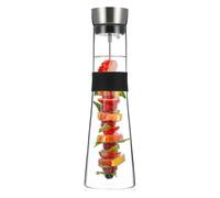 Carafe Jug Glass Lid Drinkware Water Bottle Pitcher Fruit Skewer BPA Free 1.5 L