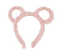 caralin Women Winter Thick Plush Headband Round Bear Ears Makeup Hair Hoop Bandana DP, approx. 16x18cm(6.30x7.09in)