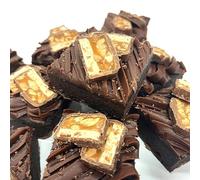 Caramel and Peanuts Chocolate Fudge Letterbox Brownie, Serves 9. Perfect for Birthdays, Get Well Soons, Well Dones or just Because. Handmade and Baked by bakerdays!