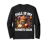 Caramel Apple Coffee Mug Graphic Fall is My Favorite Color Long Sleeve T-Shirt