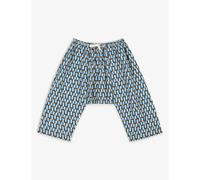 Caramel Blue Geo Print Kids Linum Geometric-print Cotton Baby Trousers 3-24 Months 12