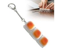 Caramel Bread Keyboard Fidget Toy,2026 Stress Relief Clicker Keychain for Adults,Cute Food Shaped Decompression Tools, Mechanical Key Button Clicker for Office School Home to Pass The Time