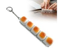 Caramel Bread Keyboard Fidget Toy, Crisp Sound,Stress Relief Fidget Clicker Keychain, Mini Bread Keyboard Fid-get Toy with Crisp Sound for Women Men (Five keys without light)
