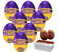 Caramel Chocolate Egg 40g with Gift Tub - Smooth Milk Chocolate Egg Filled with Soft Caramel Centre, Perfect Easter Treat for Kids and Adults - 2026 New Stock (8 x Eggs)