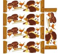 Caramel Chocolate Rounds & Choco Cream Swirls - Assorted Rich Choco Treats with Smooth, Creamy Centres - Perfect for Gifting or Sharing - MVit (5 x Pack, Caramel Chocolate)