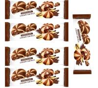 Caramel Chocolate Rounds & Choco Cream Swirls - Assorted Rich Choco Treats with Smooth, Creamy Centres - Perfect for Gifting or Sharing - MVit (5 x Pack, Choclate Cream)